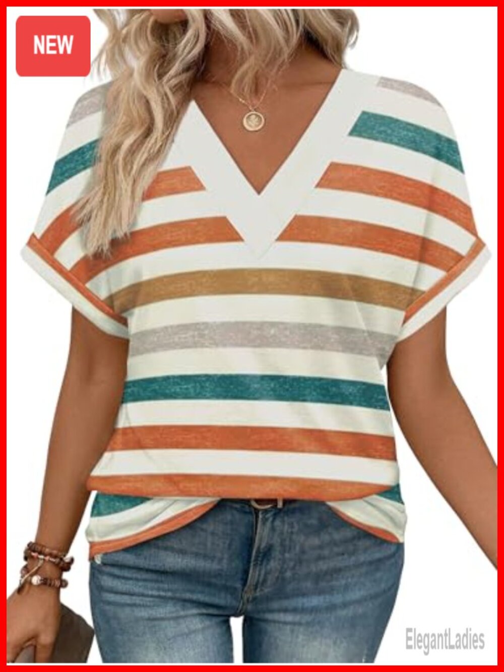 Womens Summer Top Short Dolman Sleeve V Neck T Shirt Casual